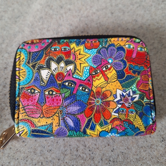 Laurel Burch Laurels Garden RFID Zipper Wallet EUC - Picture 4 of 7
